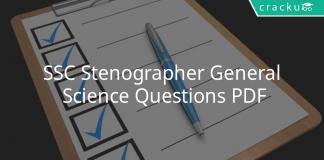 ssc stenographer general science questions pdf