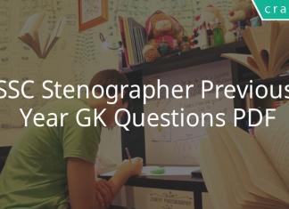 ssc stenographer previous year gk questions pdf