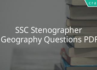ssc stenographer geography questions pdf