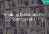 analogy questions for ssc stenographer questions pdf