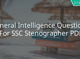 general intelligence questions for ssc stenographer pdf