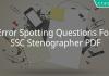 Error Spotting Questions For SSC Stenographer PDF