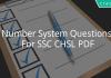 Number System Questions For SSC CHSL PDF