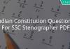 indian constitution questions for ssc stenographer pdf