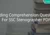 reading comprehension questions for ssc stenographer pdf