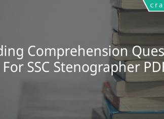 reading comprehension questions for ssc stenographer pdf