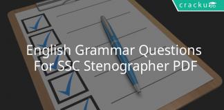 english grammar questions for ssc stenographer pdf