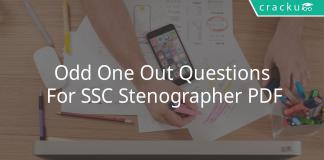 odd one out questions for ssc stenographer pdf