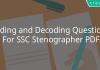 coding and decoding questions for ssc stenographer pdf