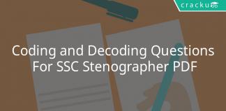 coding and decoding questions for ssc stenographer pdf