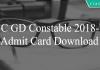 SSC GD Constable Admit Crad