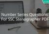 Number Series Questions For SSC Stenographer PDF