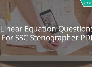 Linear Questions For SSC Stenographer PDF