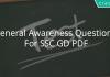 General Awareness Questions For SSC GD PDF