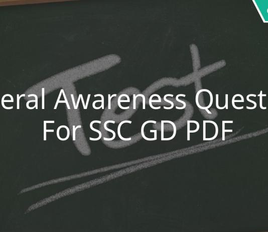 General Awareness Questions For SSC GD PDF