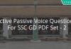 Active Passive Voice Questions for SSC GD PDF Set - 2
