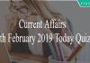 Current Affairs 6th February 2019 Today Quiz