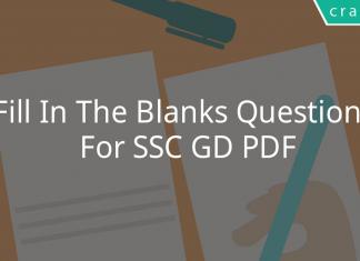 Fill In The Blanks Questions For SSC GD PDF