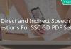 Diirect and Indirect Speech Questions For SSC GD PDF Set - 2