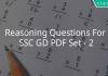 Reasoning Questions For SSC GD PDF Set - 2