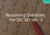 Reasoning Questions For SSC GD Set - 3