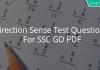 Direction Sense Test Questions For SSC GD PDF