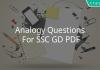 Analogy Questions For SSC GD PDF