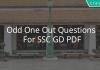Odd One Out Questions For SSC GD PDF