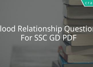 Blood Relationship Questions For SSC GD PDF