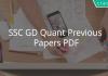 SSC GD Quant Previous Papers PDF