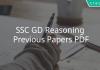 SSC GD Reasoning Previous Papers PDF