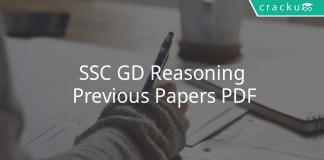 SSC GD Reasoning Previous Papers PDF