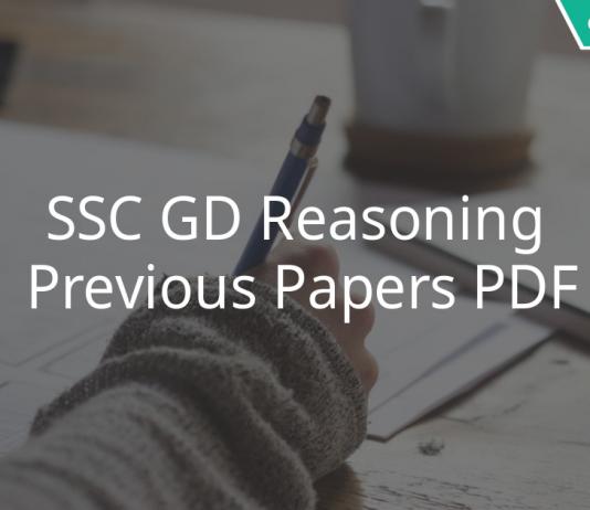 SSC GD Reasoning Previous Papers PDF