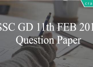 SSC GD 11th feb 2019 question paper