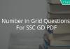 Number in Grid Questions For SSC GD PDF