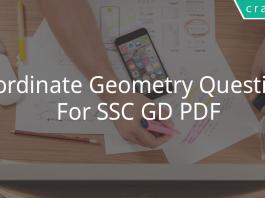 Coordinate Geometry Questions For SSC GD PDF