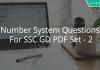 Number System Questions For SSC GD PDF Set - 2