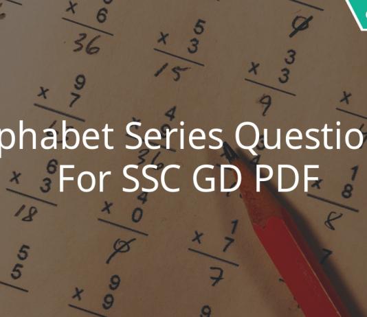 Alphabet Series Questions For SSC GD PDF