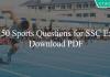 Top 50 Sports Questions For SSC Exams