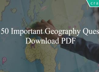 Top 50 Important Geography Questions
