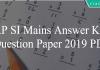 AP SI mains answer key PDF