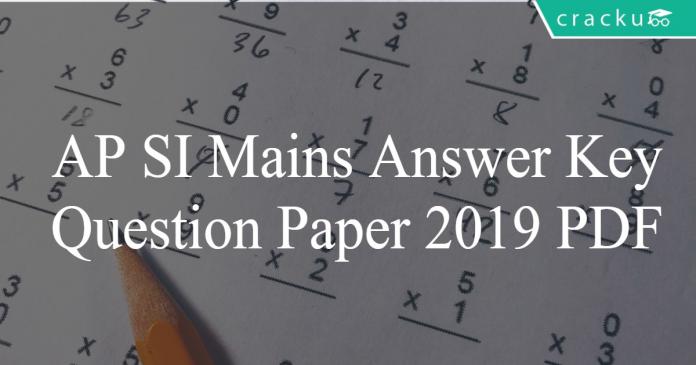 AP SI mains answer key PDF