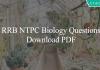 RRB NTPC Biology Questions PDF