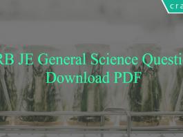 RRB JE General Science Questions PDF