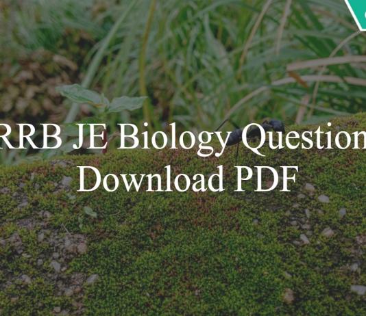 RRB JE Biology Questions PDF