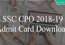 SSC CPO admit card download