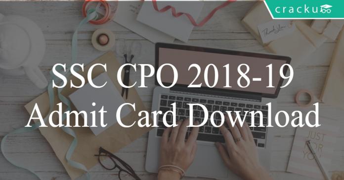 SSC CPO admit card download
