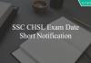 SSC CHSL Exam Date 2019