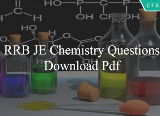 RRB JE Chemistry Questions PDF