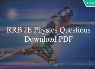 RRB JE Physics Questions PDF